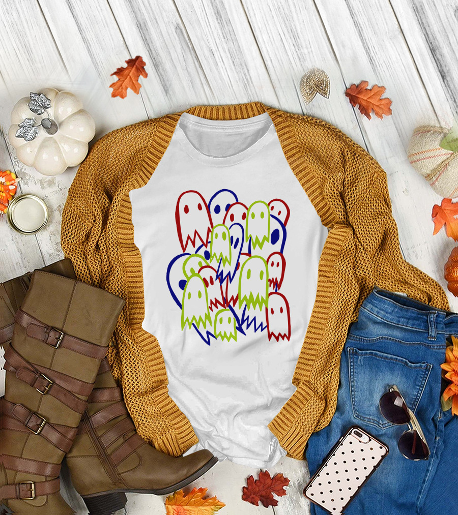 Snckpck Ghosty Multicolor Ghost Cluster T-Shirt
