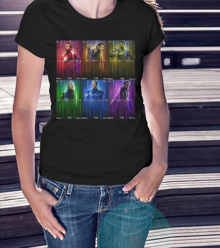 Avenger One Last Sacrifice Shot Smash Stand Mission Fight Marvel Studios April 26 T-Shirt