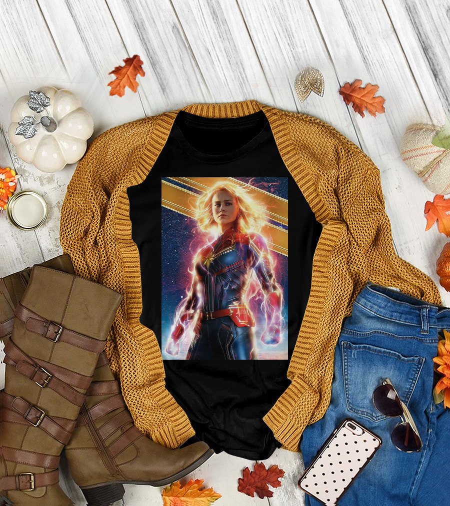 Captain Marvel Shining Heroic Power Cosmic Energy T-Shirt
