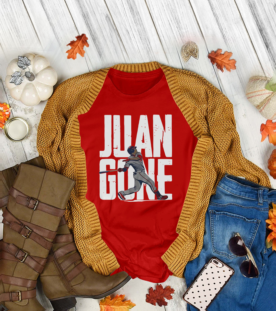 Juan Gone Baseball Player Silhouette Swinging Bat T-Shirt