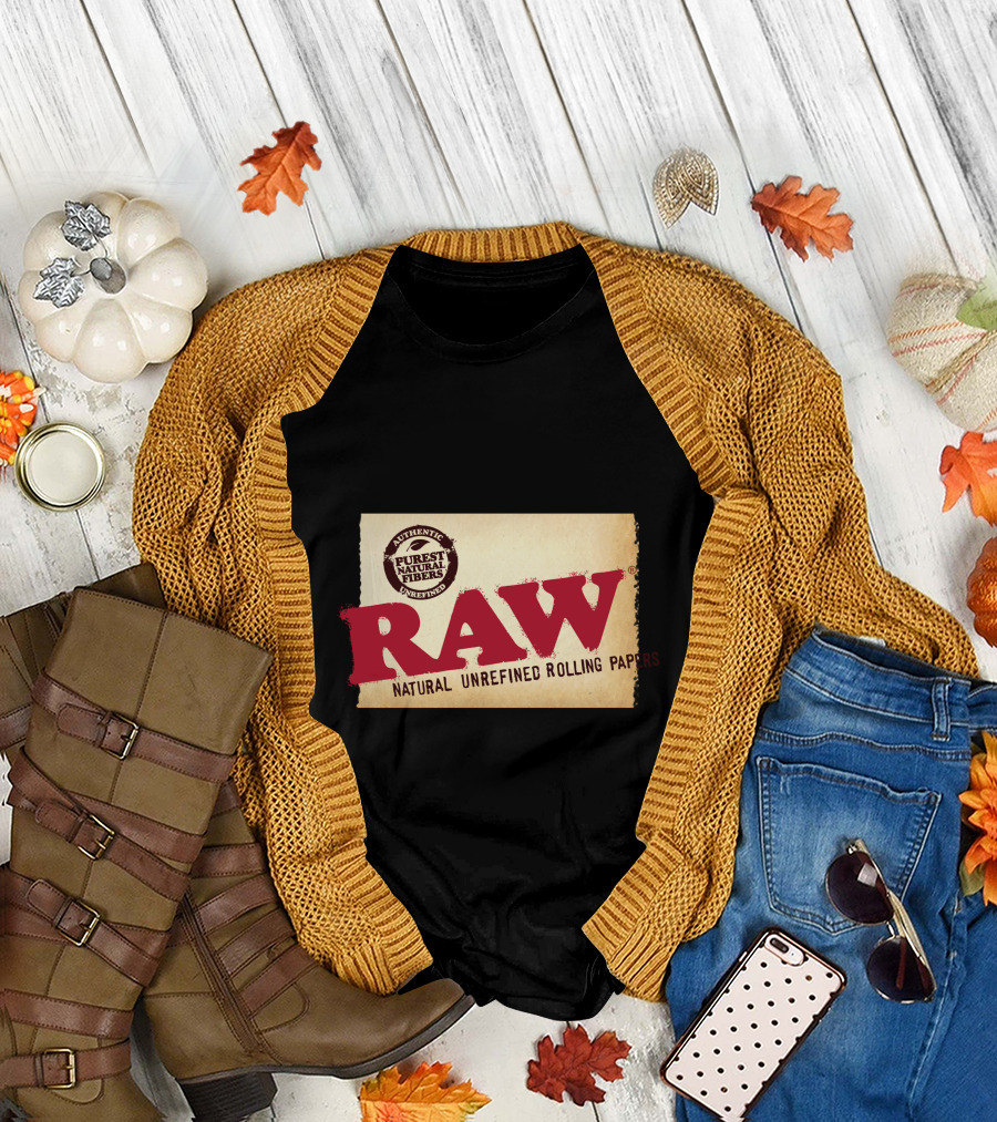 RAW Natural Unrefined Rolling Papers Authentic Purest Natural Fibers T-Shirt