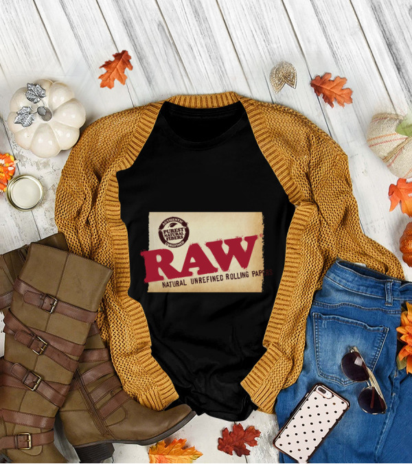 RAW Natural Unrefined Rolling Papers Authentic Purest Natural Fibers T-Shirt