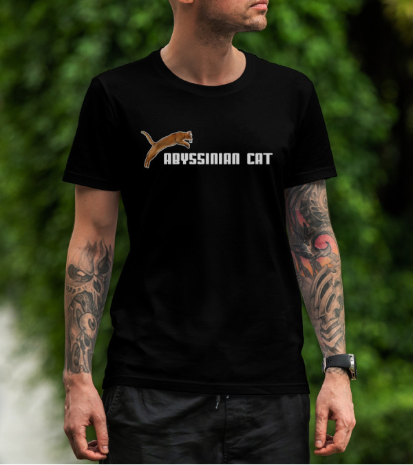 Abyssinian Cat Leaping T-Shirt