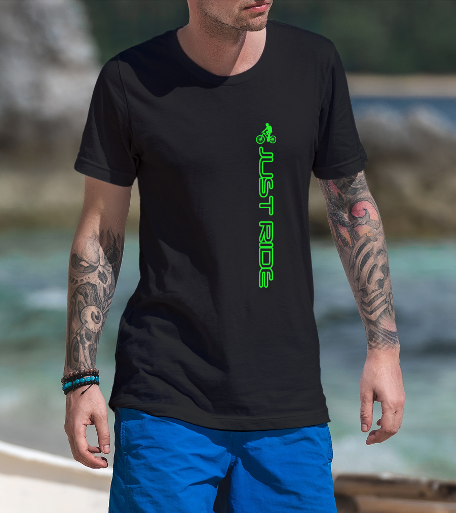 Just Ride Neon Green Bike T-Shirt