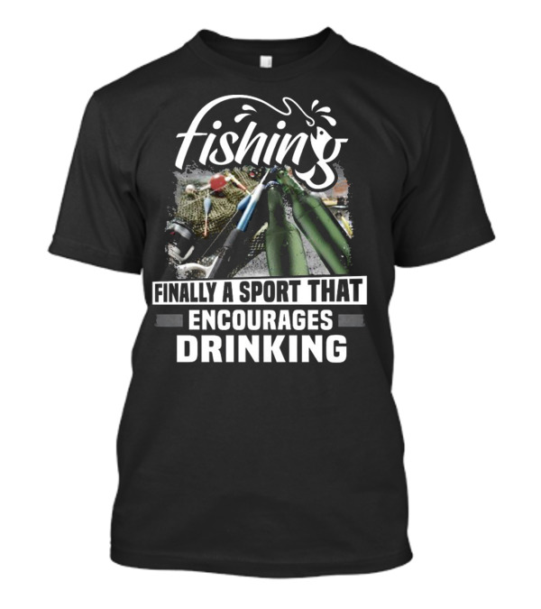 Fishing Finally A Sport That Encourages Drinking With Rods And Beer Visuals T-Shirt