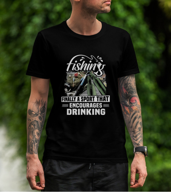 Fishing Finally A Sport That Encourages Drinking With Rods And Beer Visuals T-Shirt