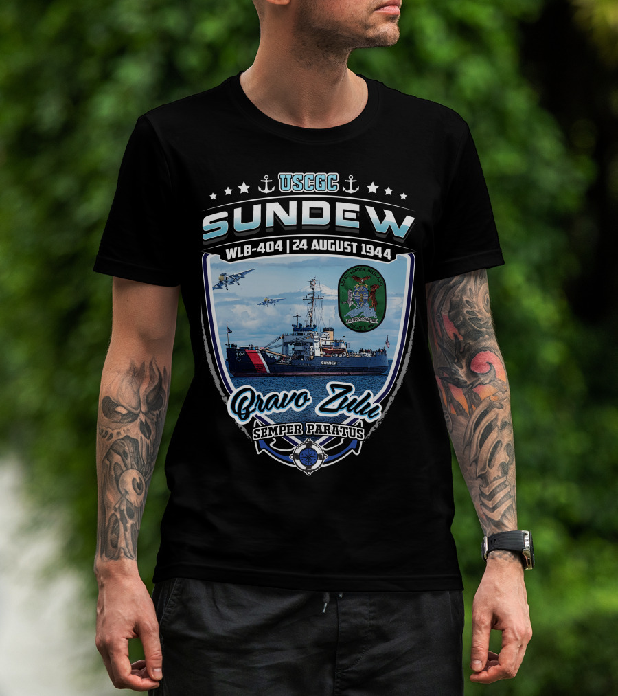 Uscgc Sundew Wlb-404 24 August 1944 Bravo Zulu Semper Paratus T-Shirt