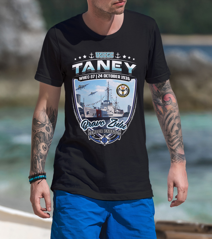 Uscgc Taney Whec-37 24 October 1936 Bravo Zulu Semper Paratus Coast Guard T-Shirt