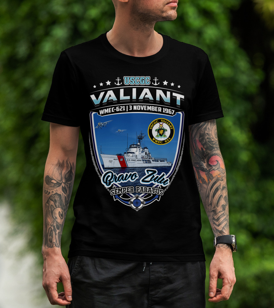 Uscgc Valiant Wmec-621 3 November 1967 Bravo Zulu Semper Paratus T-Shirt