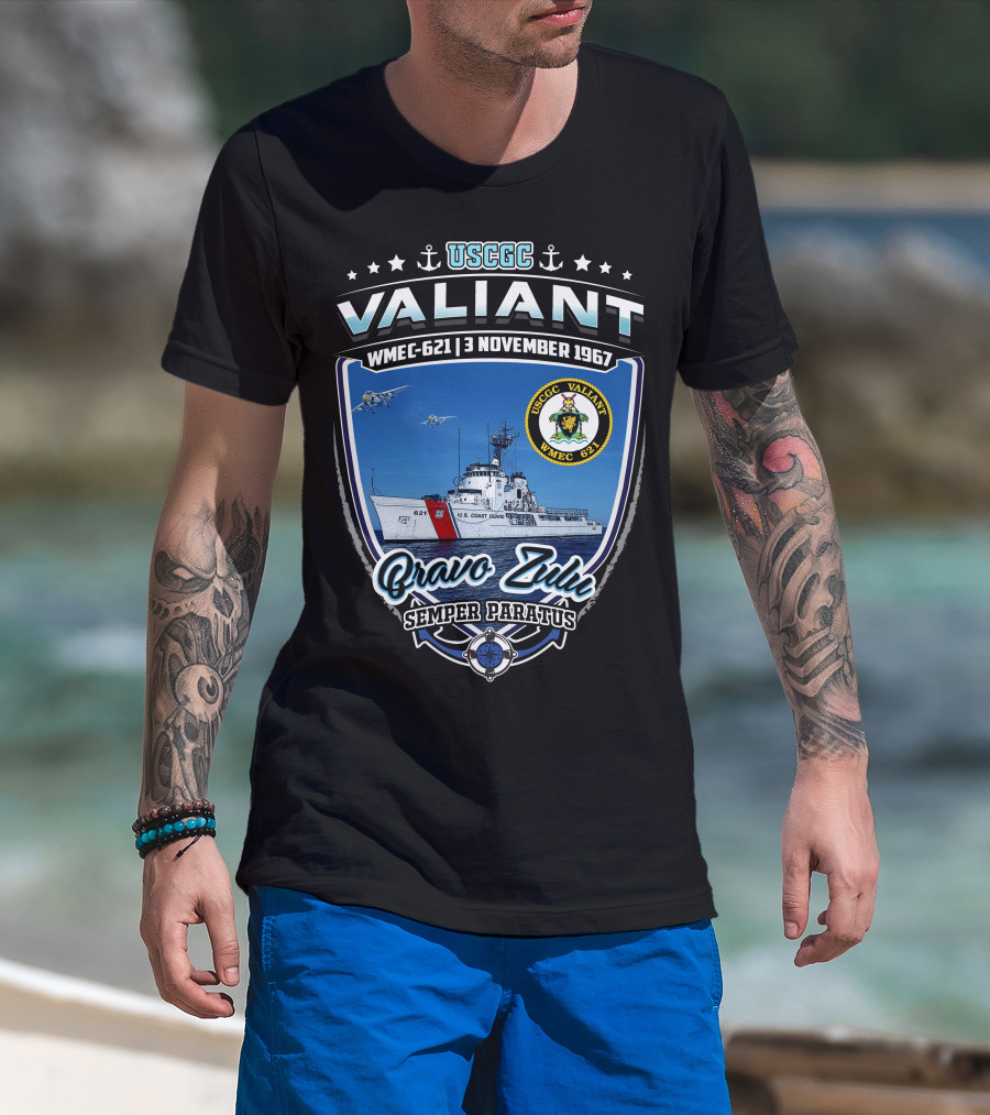Uscgc Valiant Wmec-621 3 November 1967 Bravo Zulu Semper Paratus T-Shirt