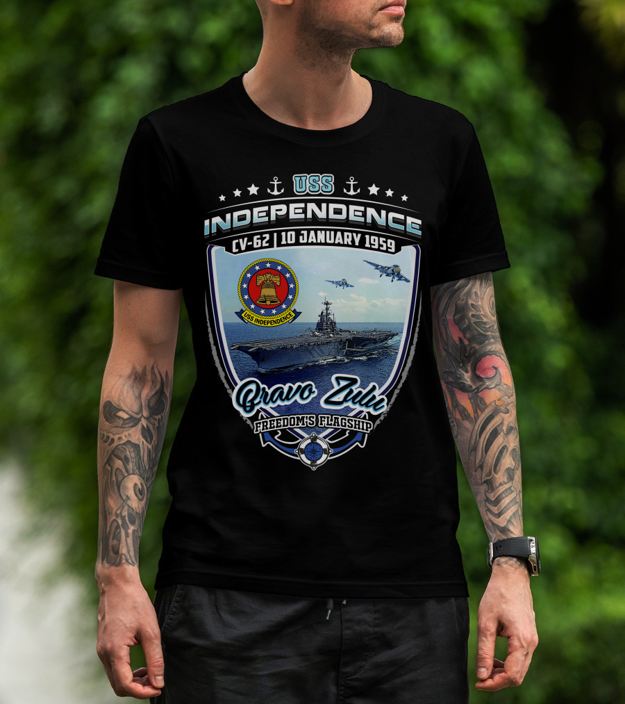 Uss Independence Cv-62 Bravo Zulu Freedom's Flagship 10 January 1959 T-Shirt