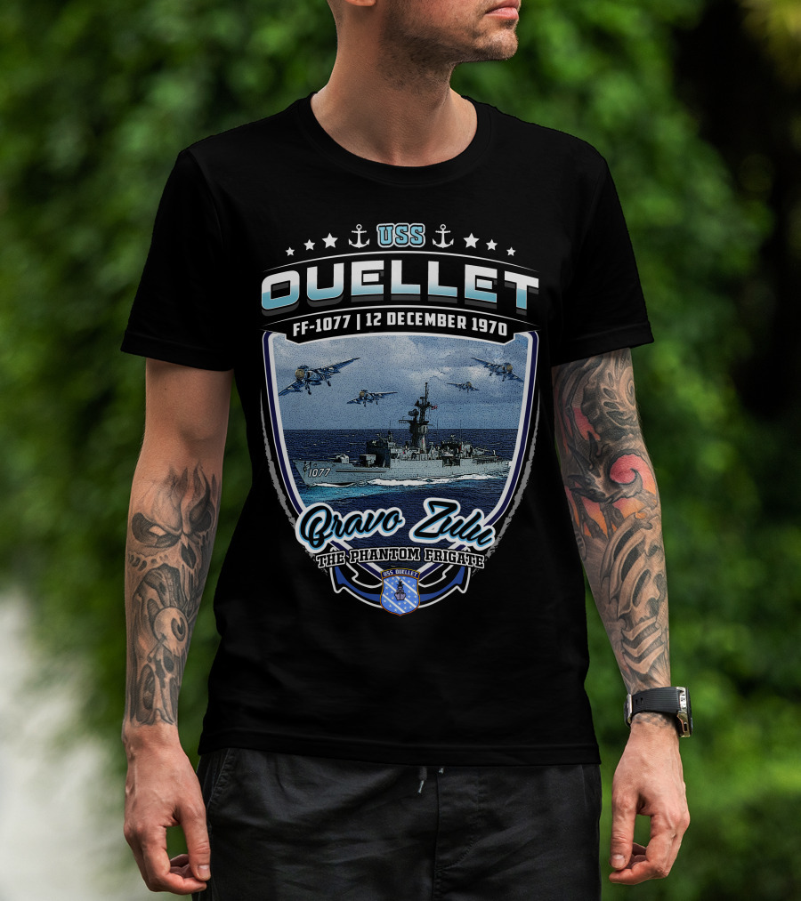 Uss Ouellet Ff-1077 Bravo Zulu The Phantom Frigate 12 December 1970 T-Shirt
