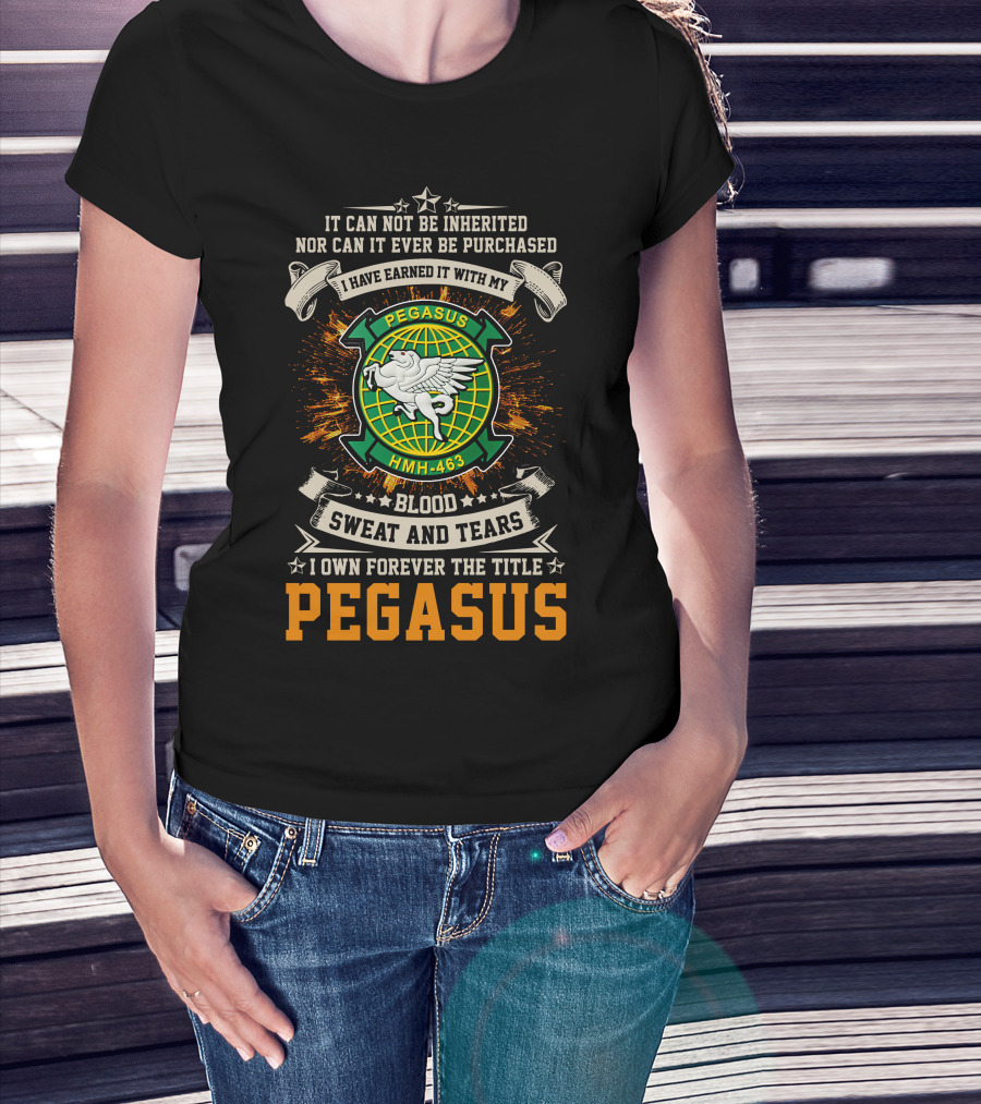 Pegasus Hmh-463 Blood Sweat And Tears Earned Title T-Shirt