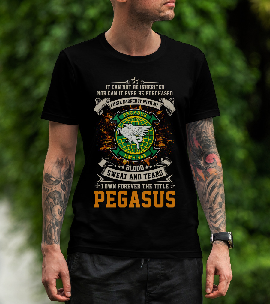 Pegasus Hmh-463 Blood Sweat And Tears Earned Title T-Shirt