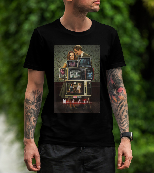 Marvel Studios WandaVision WandaVision Through The Years Retro TV Collage T-Shirt
