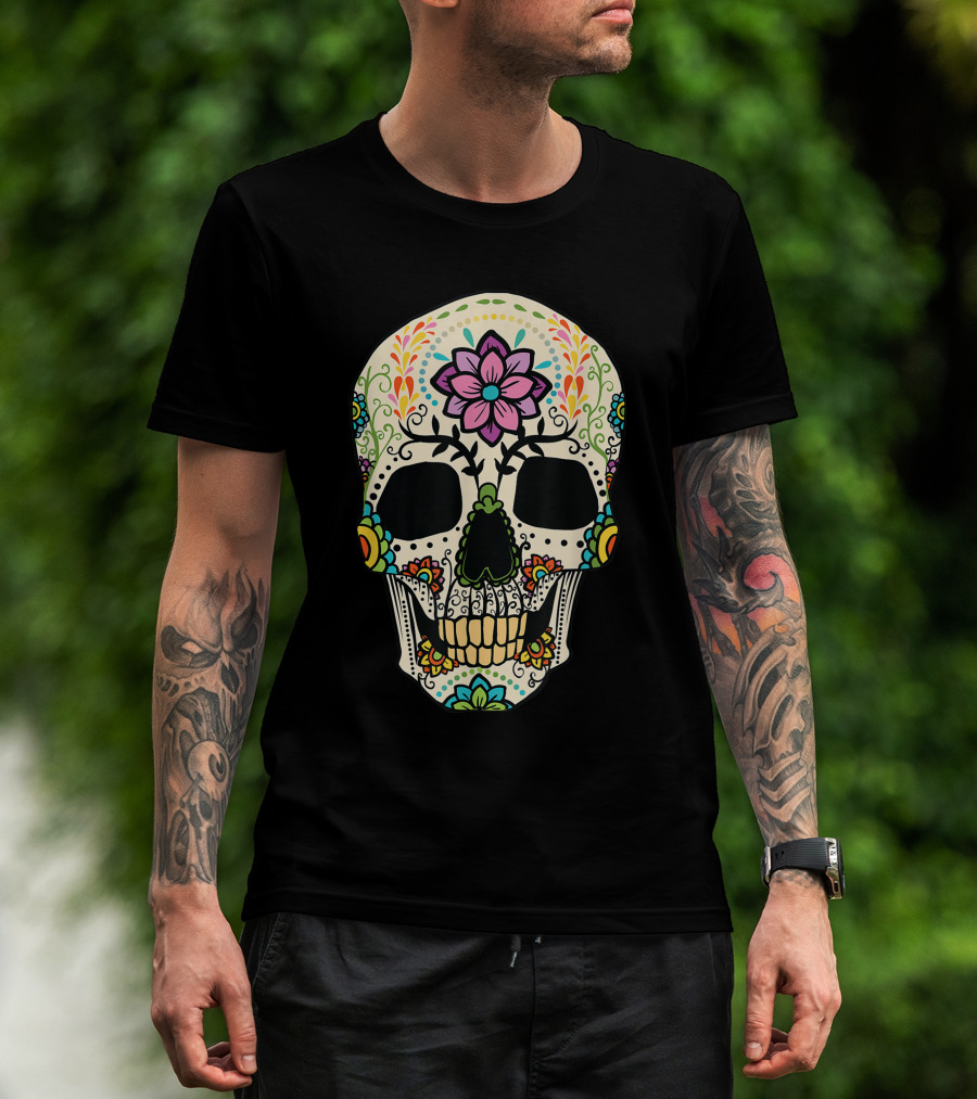 Sugar Skull Dia De Muertos Halloween Costume Day Dead T-Shirt