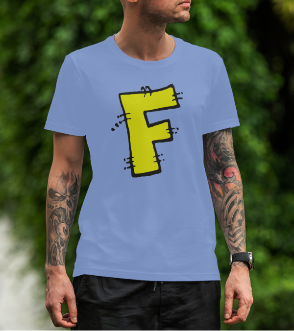 Forbush Man Large Yellow F Comic T-Shirt
