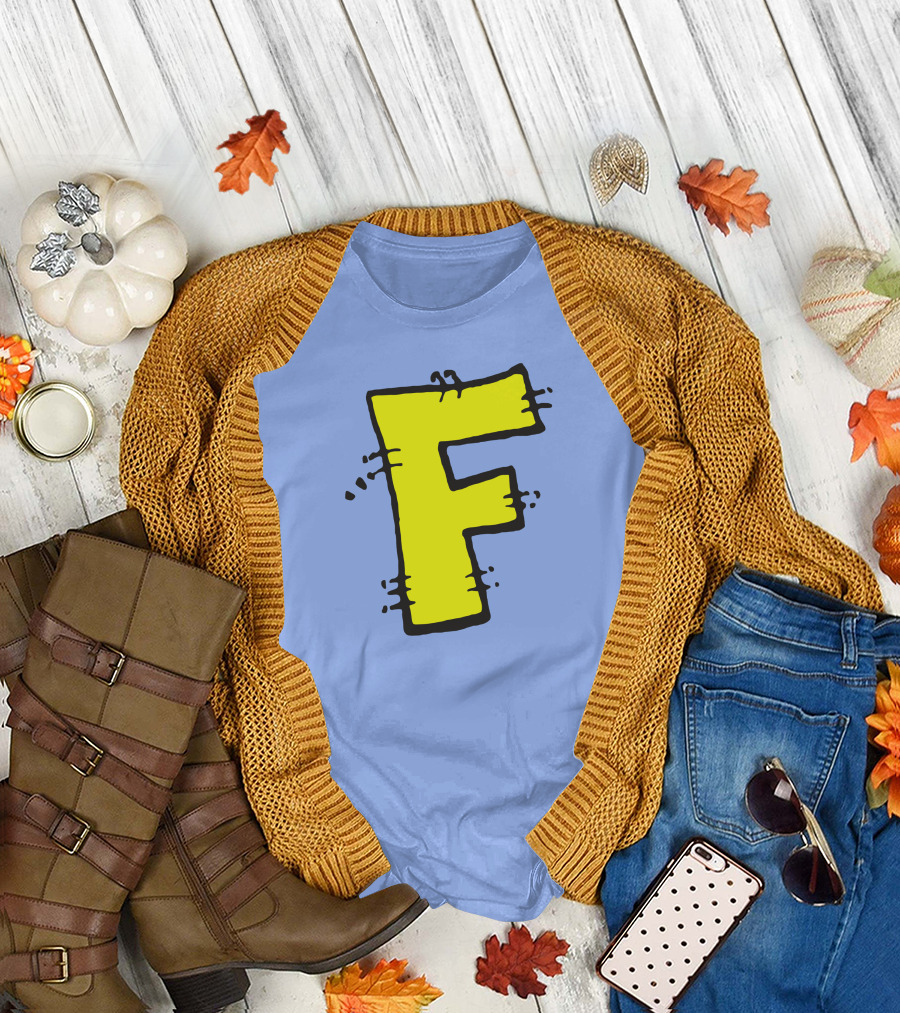 Forbush Man Large Yellow F Comic T-Shirt