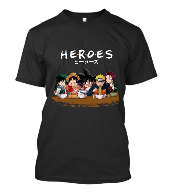 HEROES Anime Characters Eating Together Iconic Moments T-Shirt