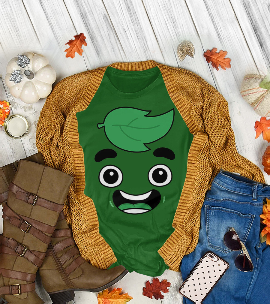 Guava Juice Leaf Smiley Face T-Shirt