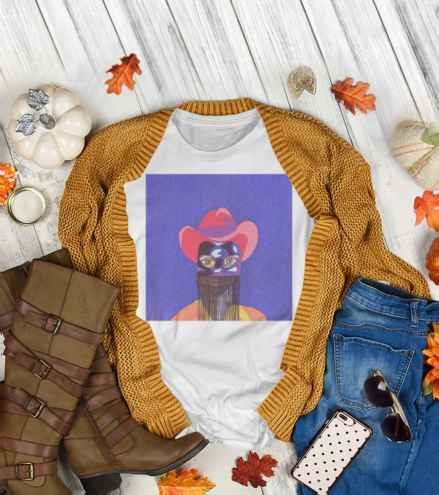 Orville Peck Cowboy Mask Art Purple Background T-Shirt