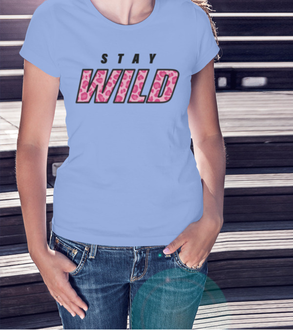STAY WILD Leopard Print T-Shirt