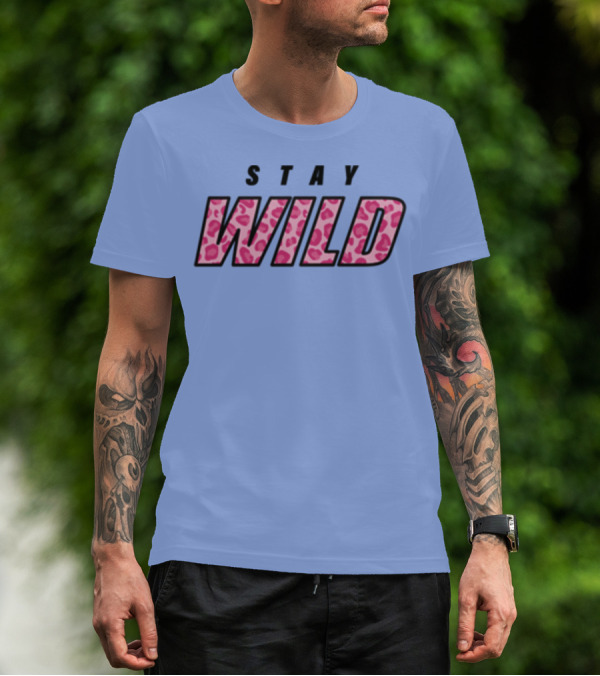 STAY WILD Leopard Print T-Shirt