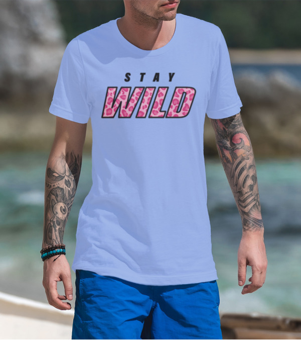 STAY WILD Leopard Print T-Shirt