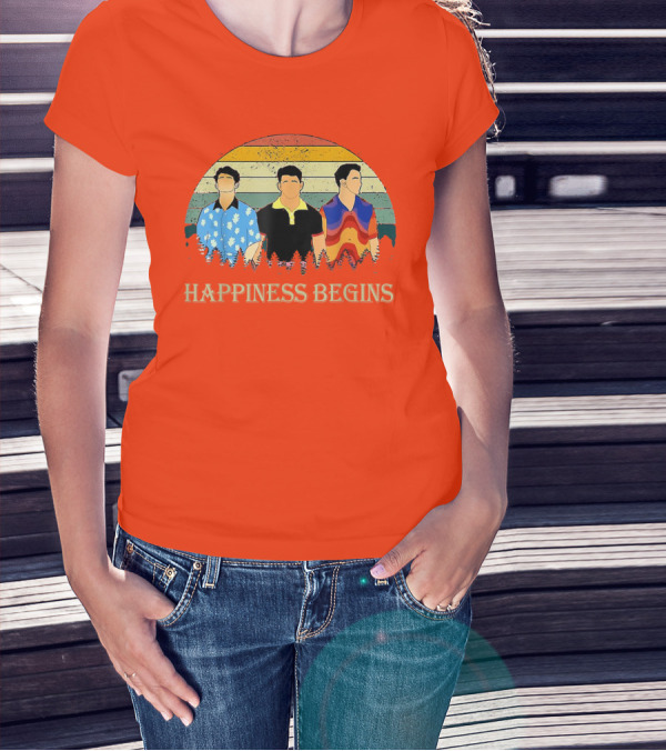 Retro Vintage Jonas Cool Brothers Happiness Begins Tour T-Shirt