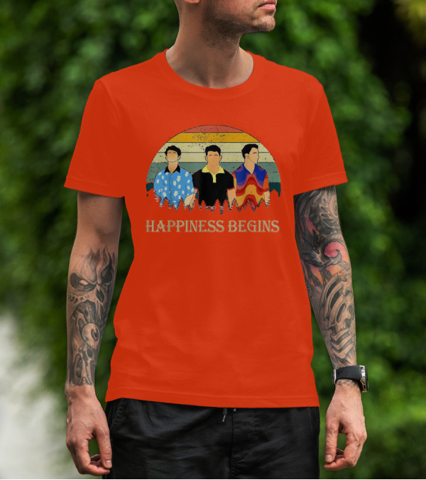 Retro Vintage Jonas Cool Brothers Happiness Begins Tour T-Shirt