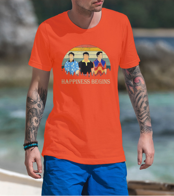 Retro Vintage Jonas Cool Brothers Happiness Begins Tour T-Shirt