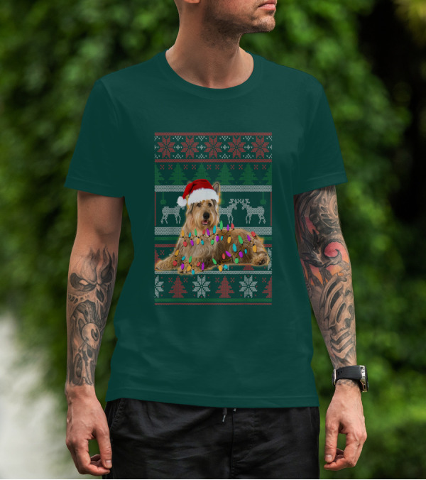 Berger Picard Christmas Santa Hat Ugly Sweater Lights Reindeer Snowflakes T-Shirt