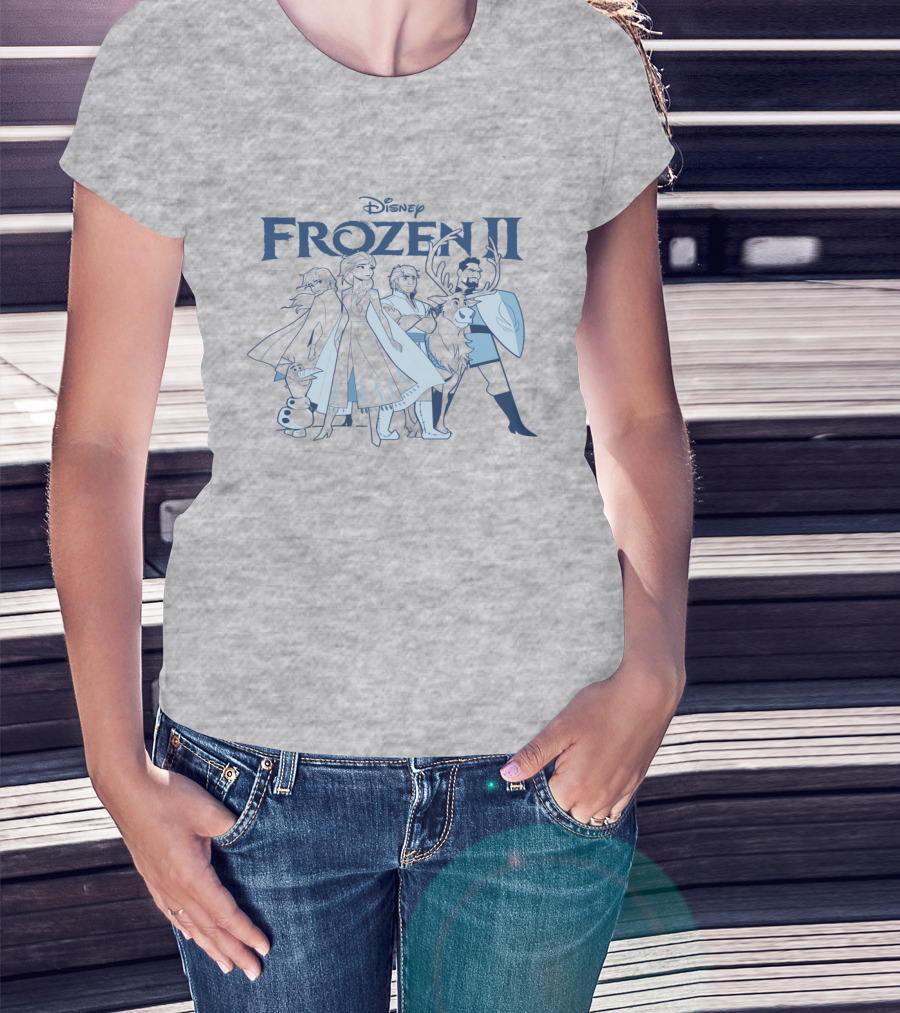 Disney Frozen II Anna Elsa Olaf Kristoff Sven Group Image T-Shirt