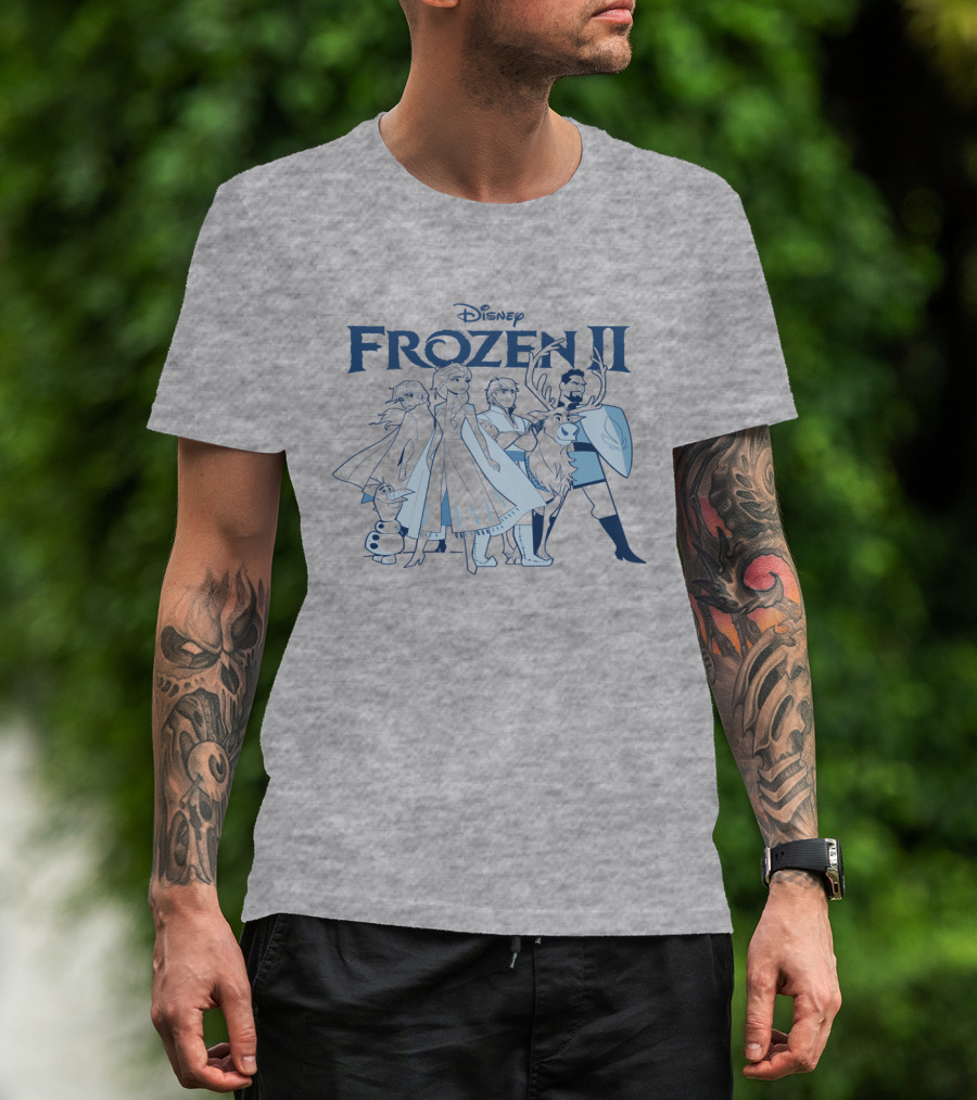 Disney Frozen II Anna Elsa Olaf Kristoff Sven Group Image T-Shirt