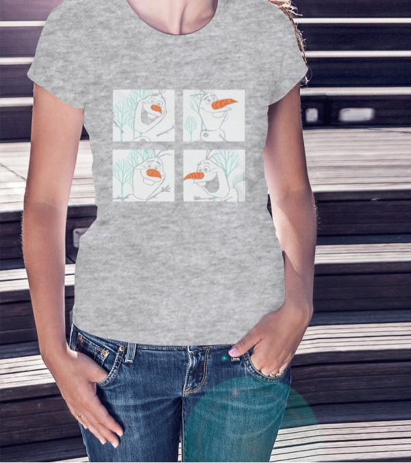Frozen 2 Olaf Character Panels Winter Scenes T-Shirt