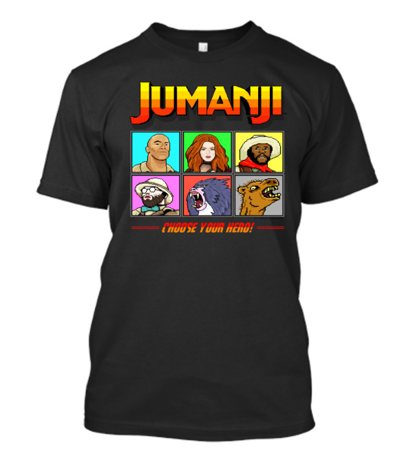 Jumanji Choose Your Hero Retro Characters Adventure T-Shirt
