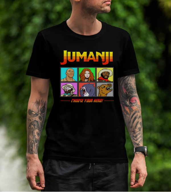 Jumanji Choose Your Hero Retro Characters Adventure T-Shirt
