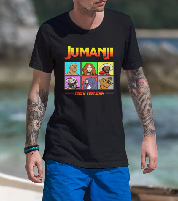 Jumanji Choose Your Hero Retro Characters Adventure T-Shirt