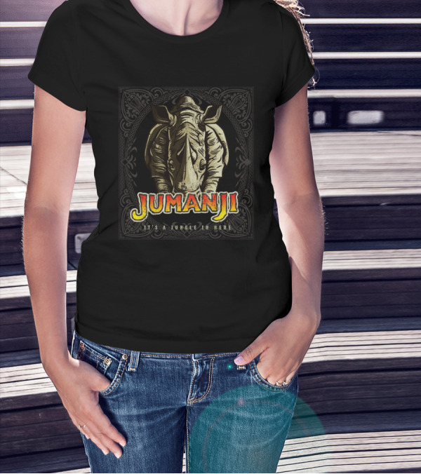 Jumanji Distressed Rhino It's A Jungle In Here T-Shirt