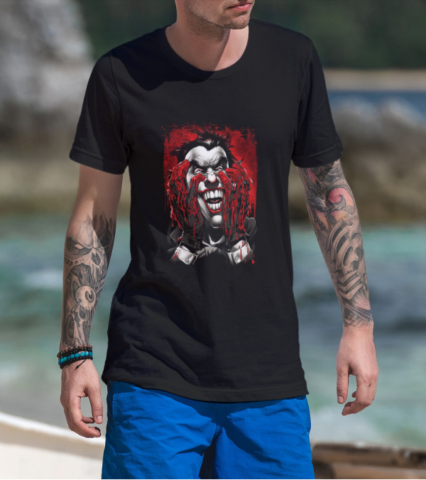Batman Joker Laughing Blood-Soaked Hands T-Shirt