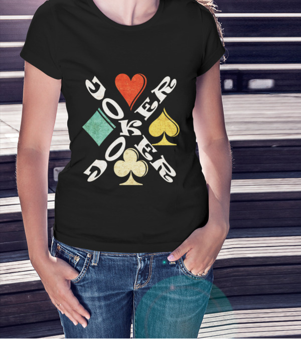 Joker Playing Cards Heart Spade Diamond Club T-Shirt