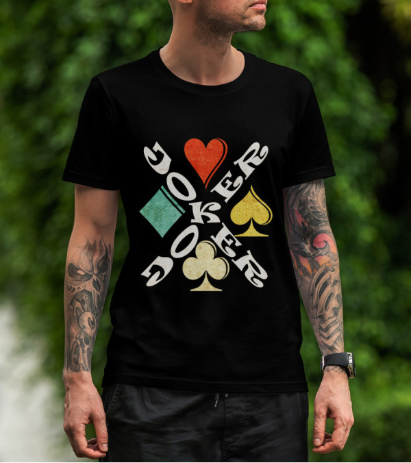 Joker Playing Cards Heart Spade Diamond Club T-Shirt