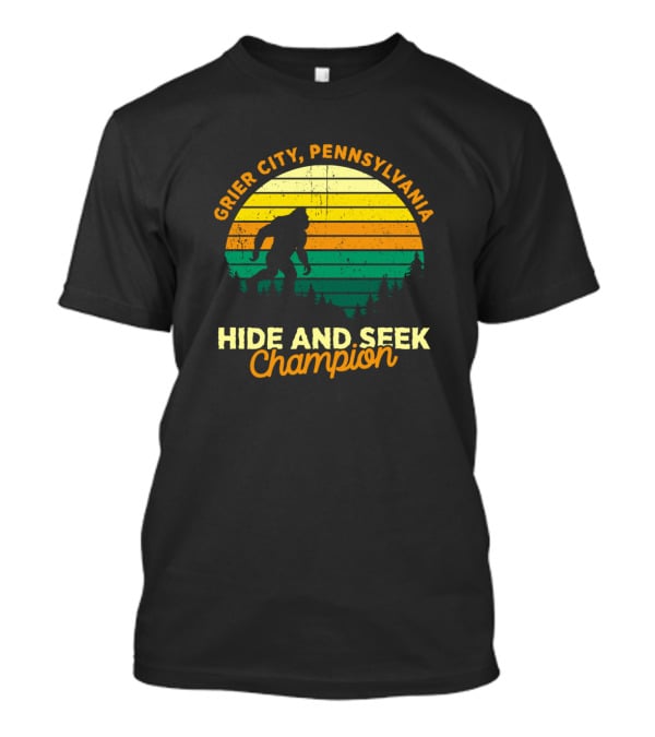 Grier City Pennsylvania Bigfoot Hide And Seek Champion Retro T-Shirt