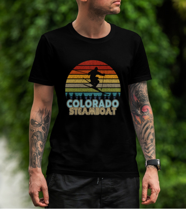 Colorado Steamboat Vintage Skiing Winter Skier T-Shirt