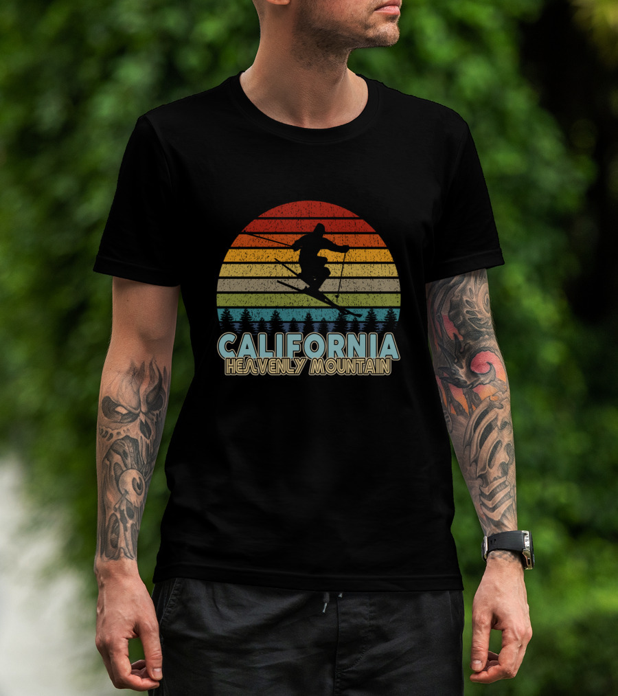 California Skiing Vintage Winter Heavenly Mountain T-Shirt