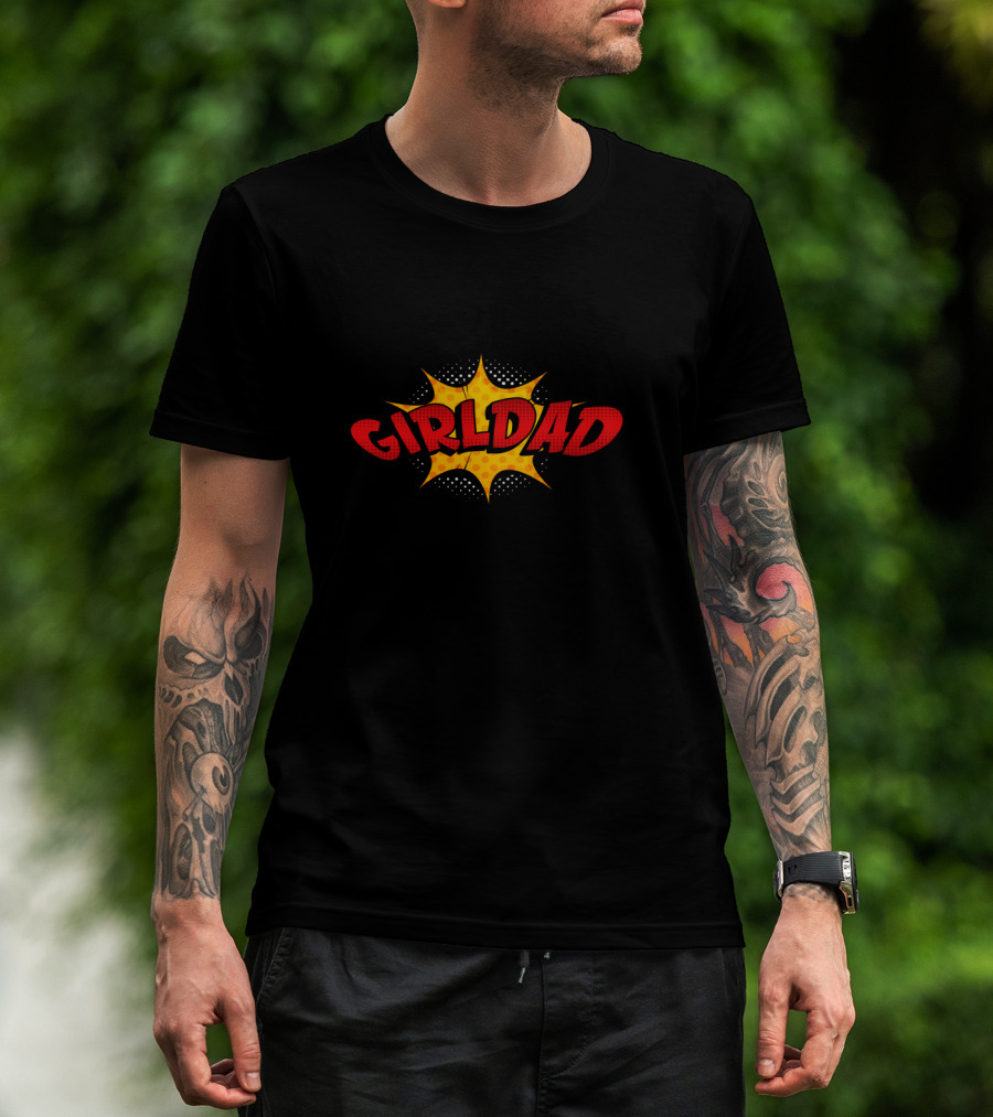 Girl Dad Comic Pop Art Style Retro Explosion T-Shirt