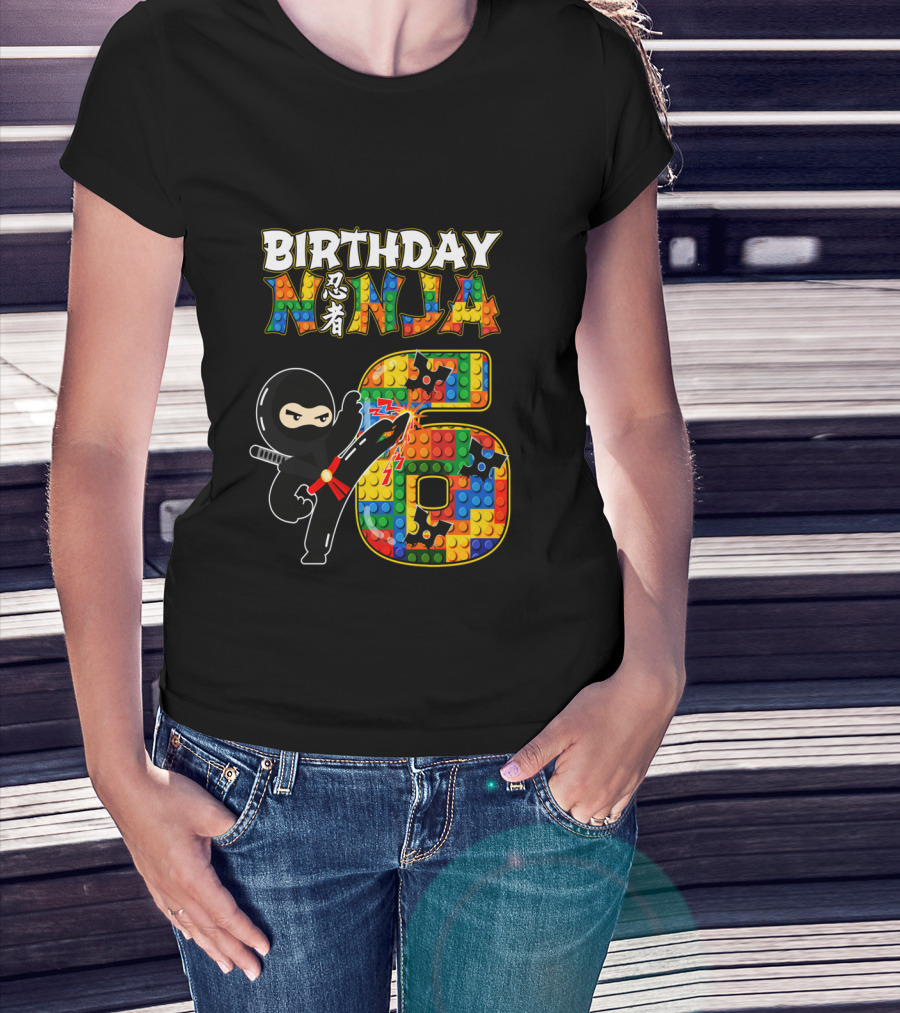 Birthday Ninja 6 Year Old Boy Ninja Party Favors Ninja Birthday T-Shirt
