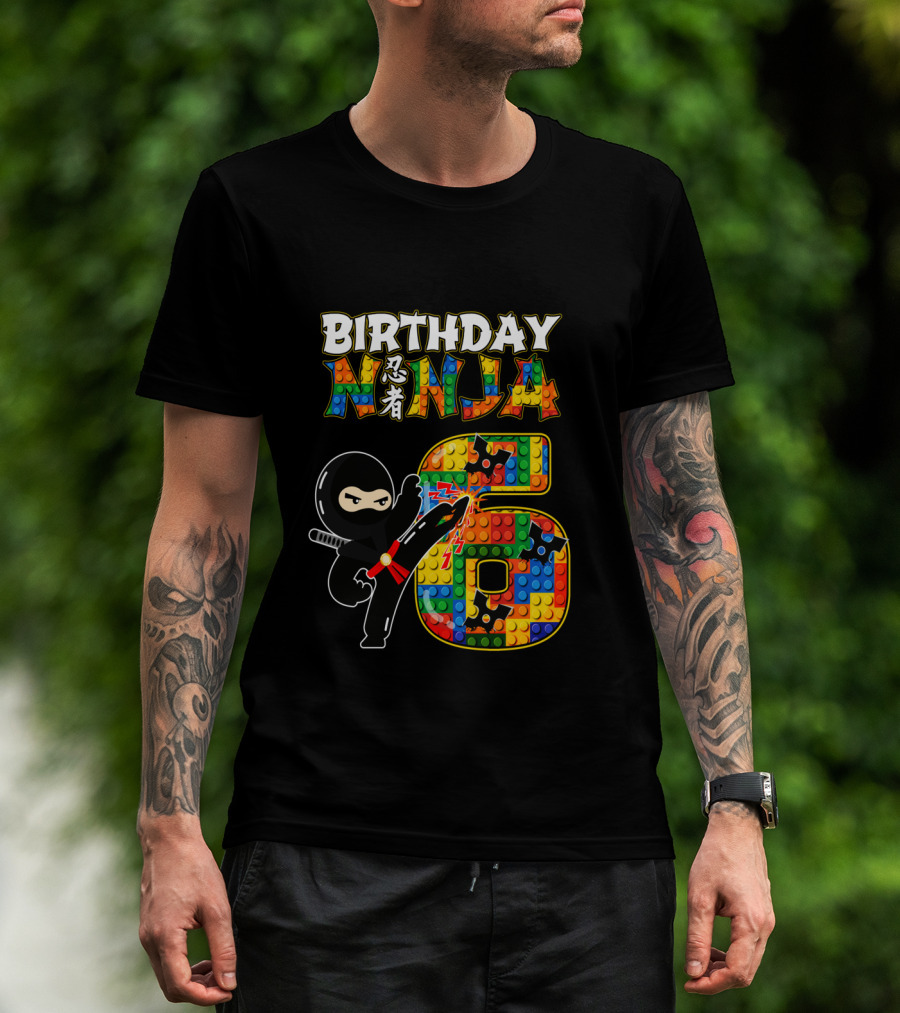 Birthday Ninja 6 Year Old Boy Ninja Party Favors Ninja Birthday T-Shirt