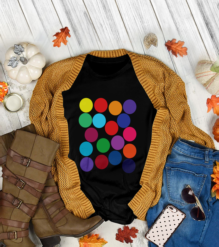 Color Blind Glasses First Time Rainbow Dots T-Shirt