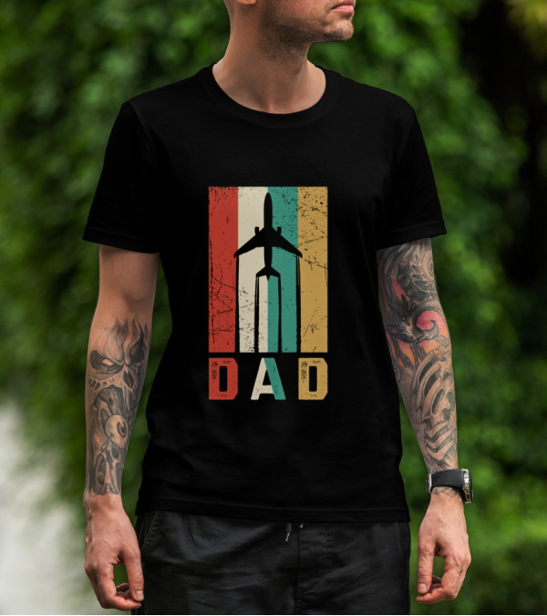 Dad Retro Airplane Vintage Aviation Pilot T-Shirt